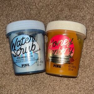 PINK Victoria's Secret Blue Water Scrub & Orange Honey Cranberry Scrub